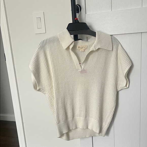 T.J.Maxx Tops - T.J.Maxx Cream Knit Collared Blouse